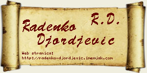 Radenko Đorđević vizit kartica